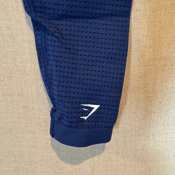 Gymshark Vital Seamless Leggings Blue Navy Size M High Waisted Workout Tights - Picture 8 of 9